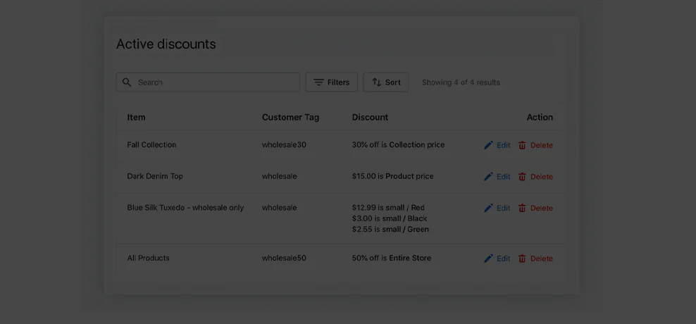 Screenshot of active discounts being applied on checkout